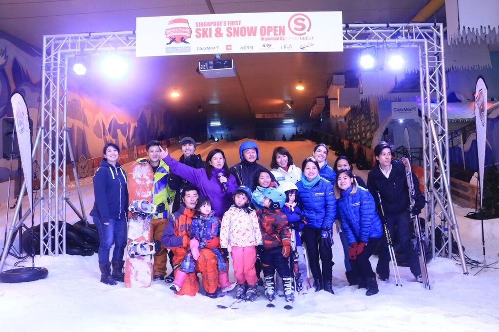 Families and participants at Singapore's First Ski & Snow Open, organised by SportQuest