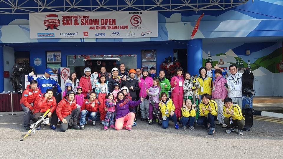 SportQuest team and participants at a past Singapore Ski & Snow Open and Snow Travel Expo